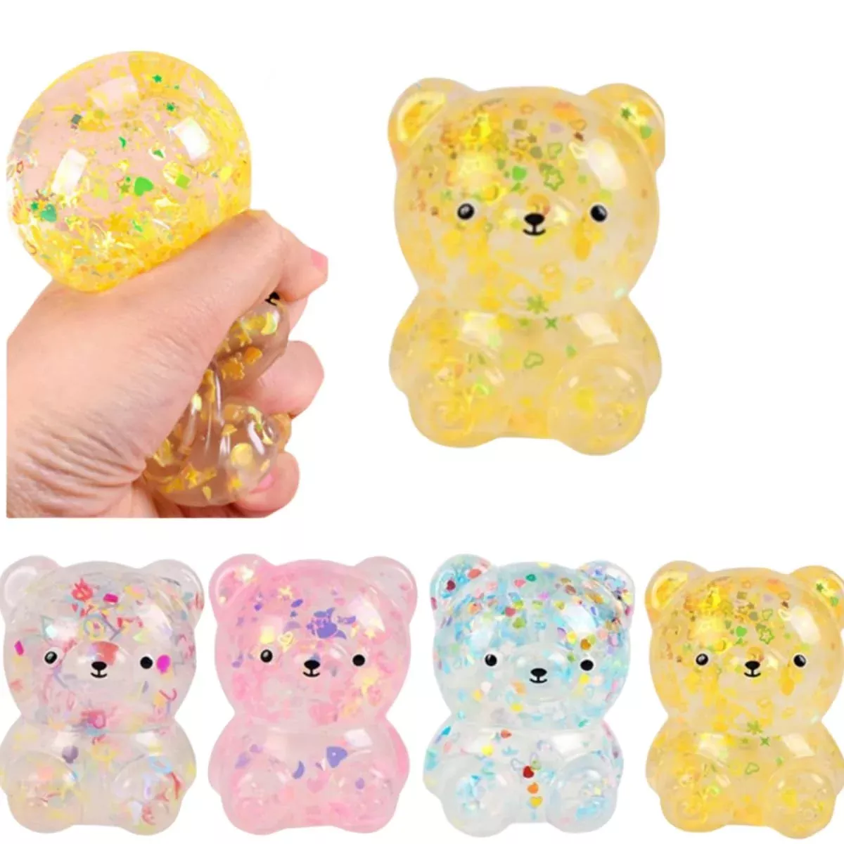 Dhjrefhhd 1Pccs Squeeze Toys Letter Sequins Candy-Bear Stress Relief T