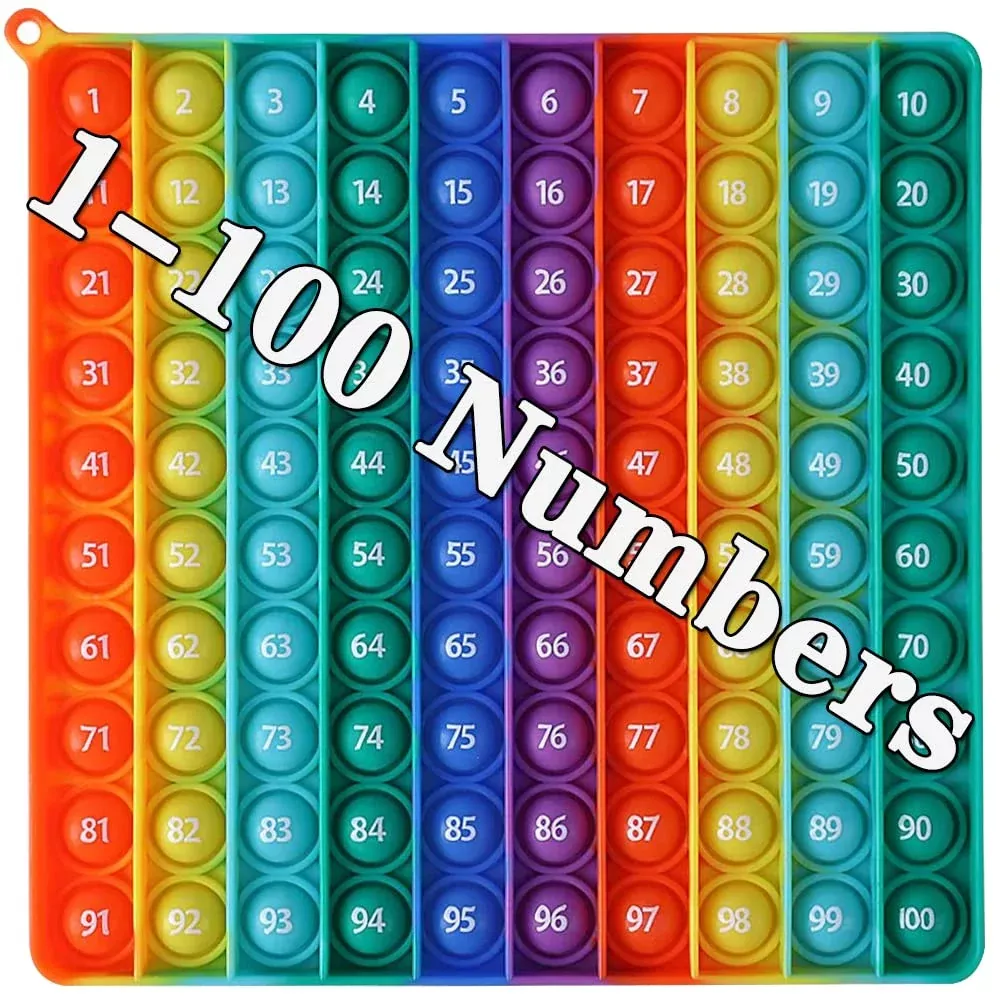 DK-SIMINA Large PUSH P0PP FIDGET TOY 20cm Rainbow Silicone