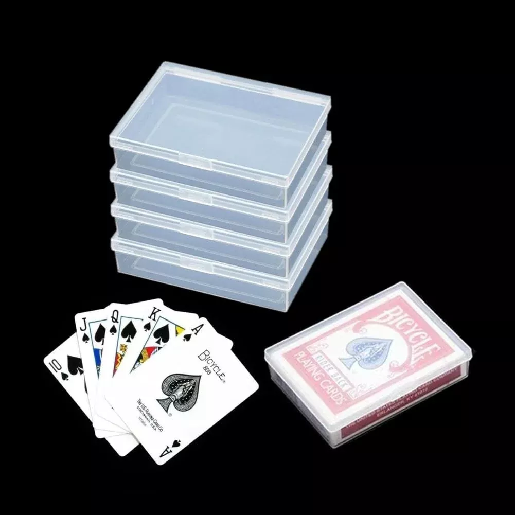 DKAOVH Clear Plastic Playing Card Deck Cases 4 Pack 9.5 x