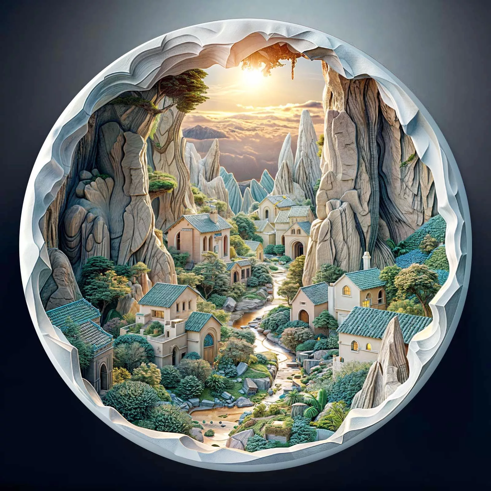 DOCRAGI Wooden Jigsaw Puzzle - 3D Vision Effects Cave-2 - Unique Anima