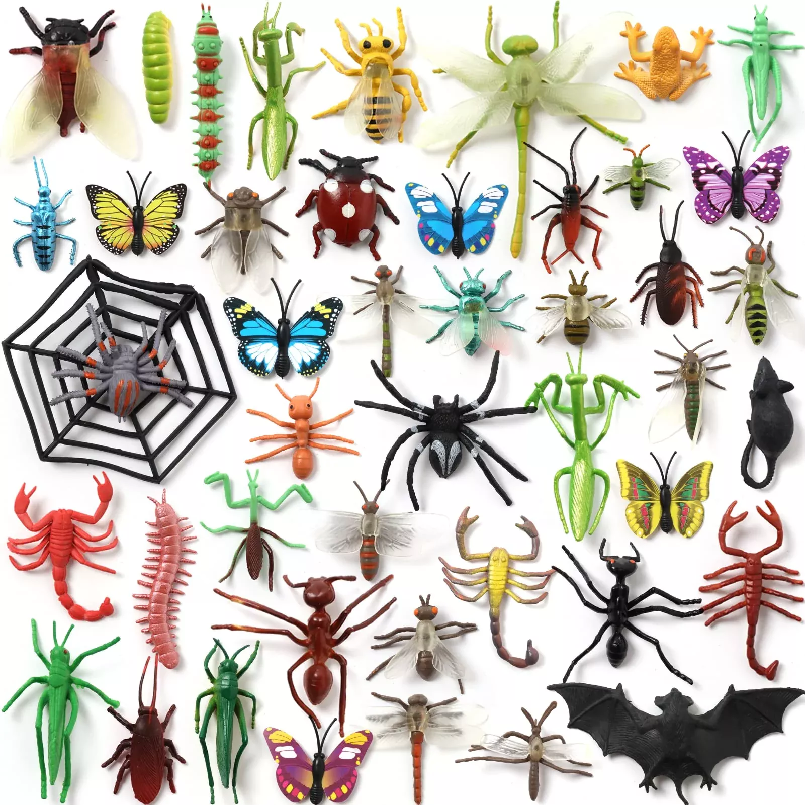 DOITEM Insect Bug Toy Figures Set 45pcs Educational PVC for Kids