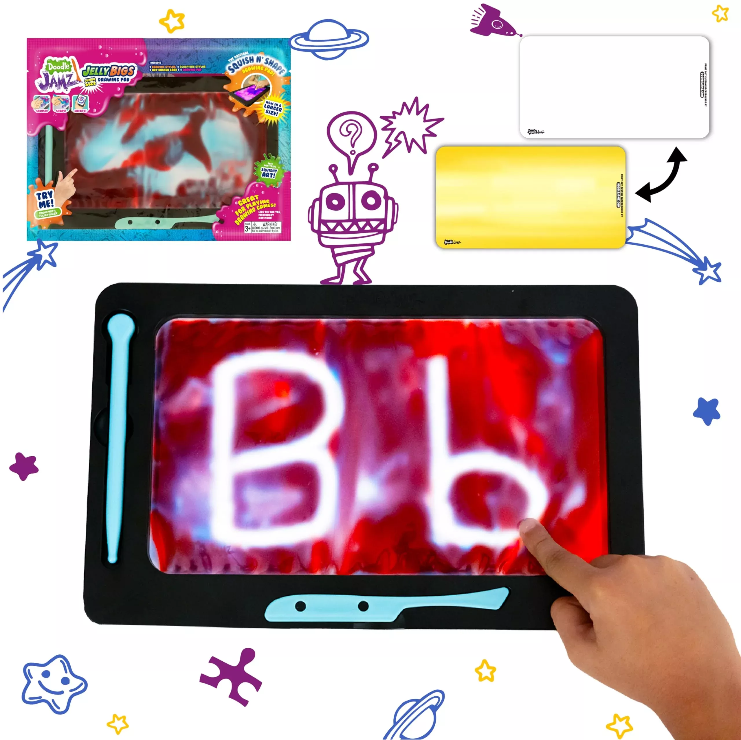 Doodlejamz Jellybigs, Supersized Sensory Gel Drawing Pad, Filled With
