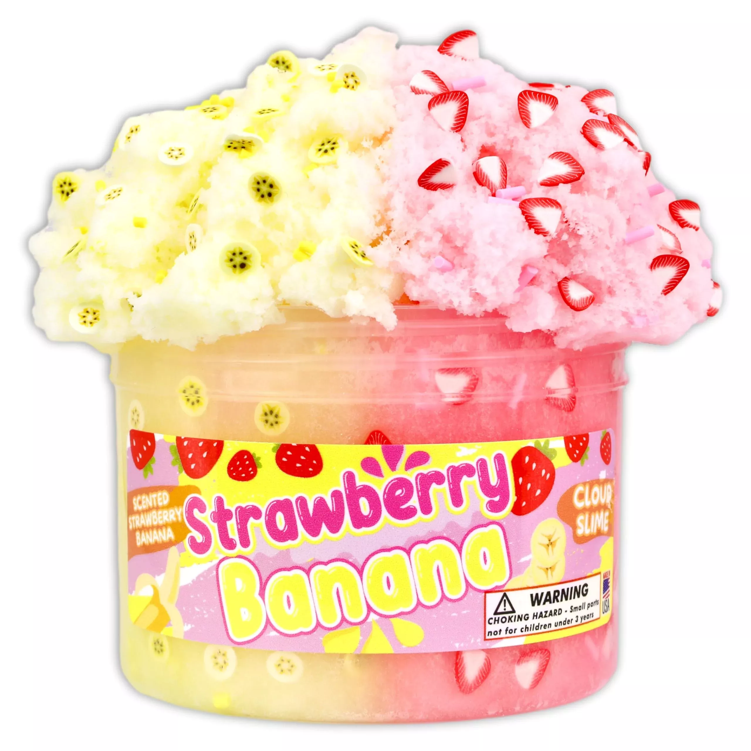 Dope Slimes Strawberry Banana Cloud Slime - 8oz, Yellow & Pink