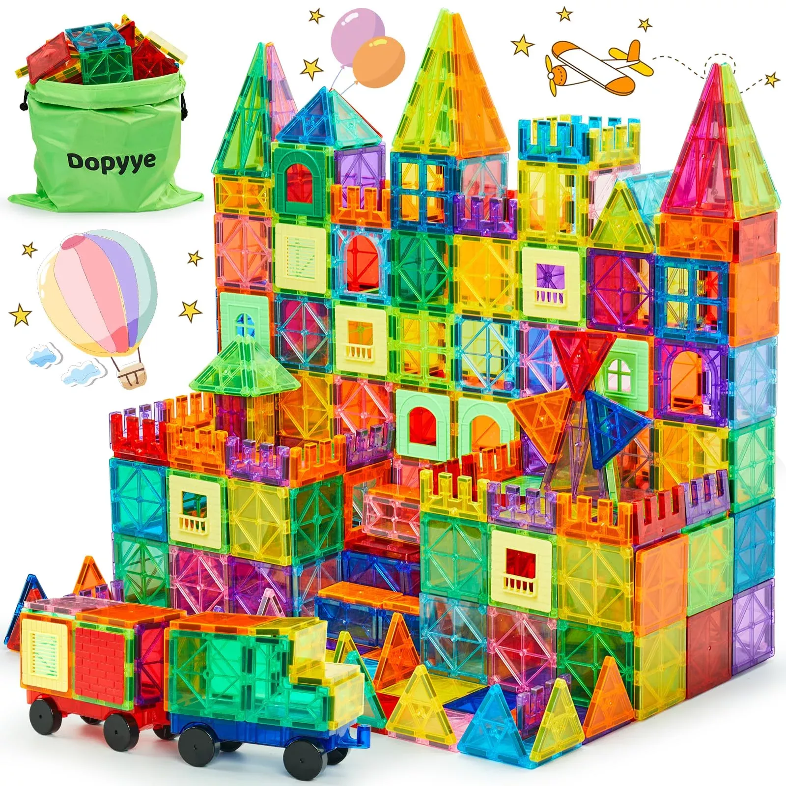 Dopyye 100-Piece Magnetic Building Blocks Set - STEM Toy for Kids, Multi-