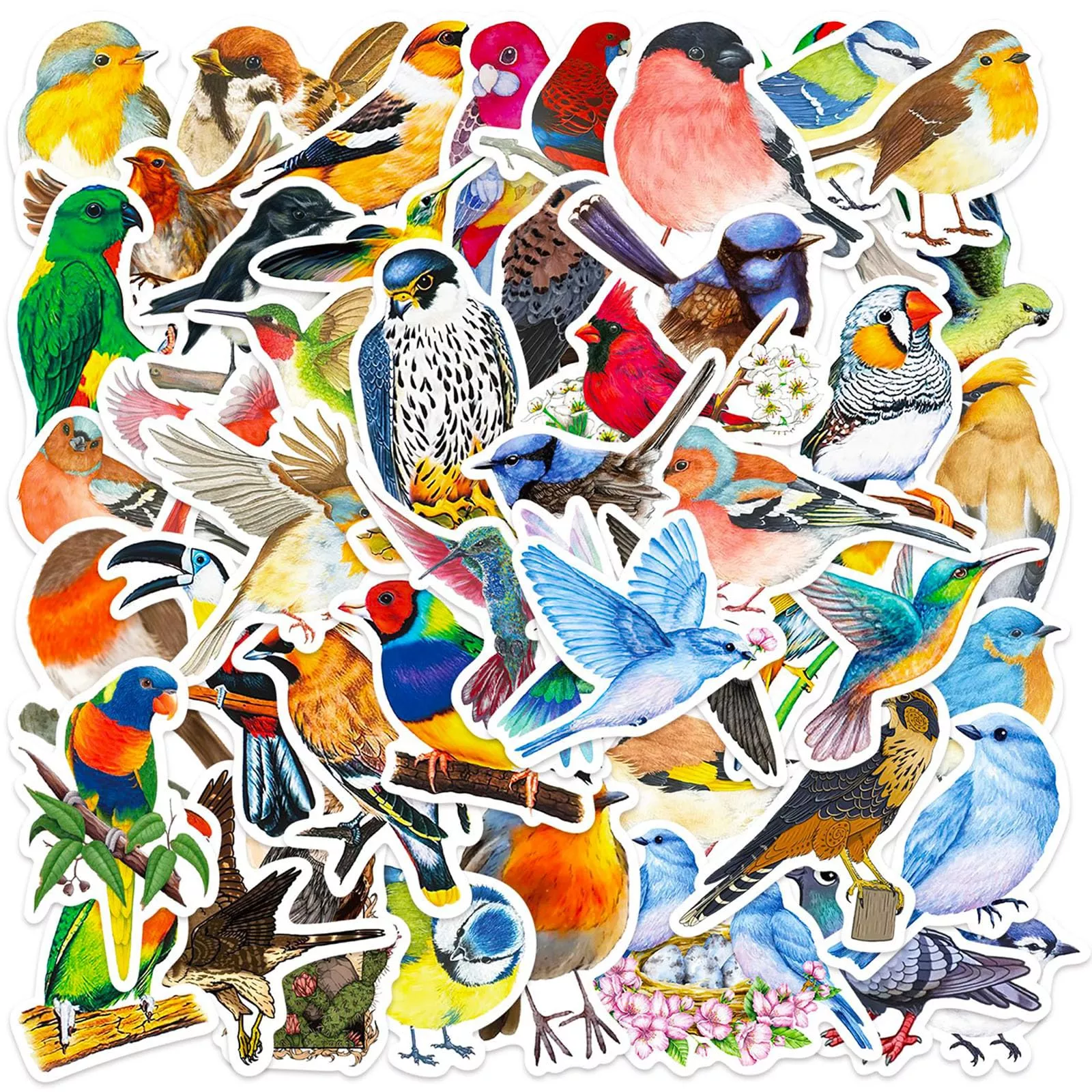 DothRayan Birds Stickers 100 Pcs Vinyl Waterproof for Laptops & Bottles