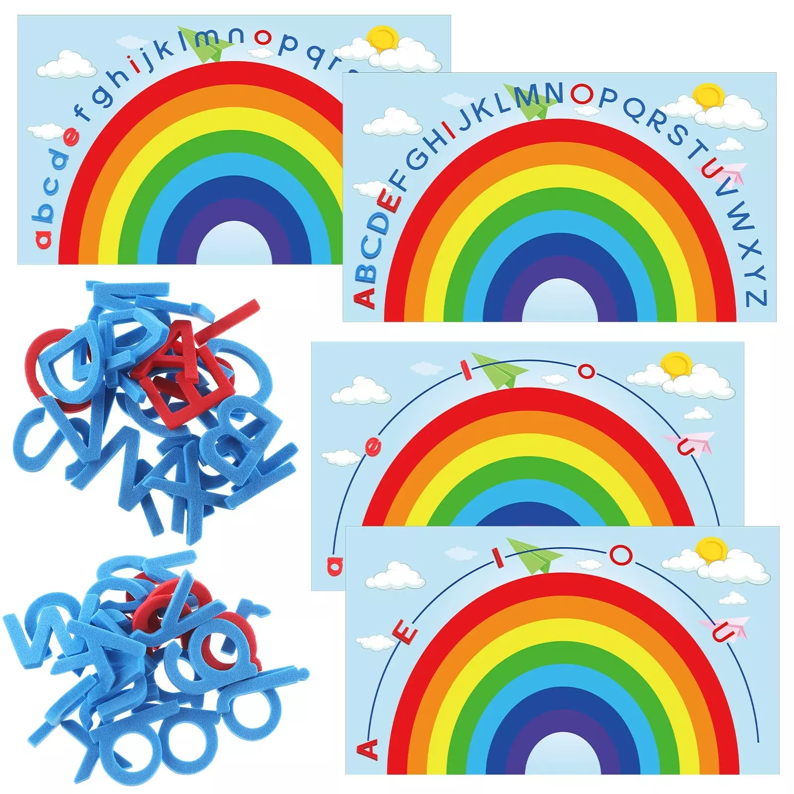 Double Sided Rainbow Play Alphabet Arch Mats Colorful Foam Letters Abc