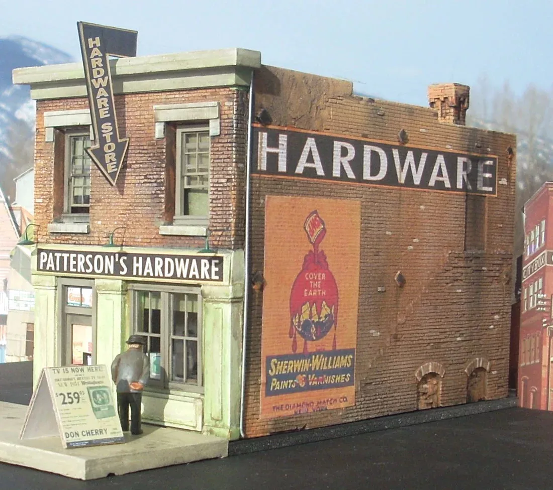Downtown Deco 2011 N Scale Patterson's Hardware Store Cast Hydrocal Building Kit