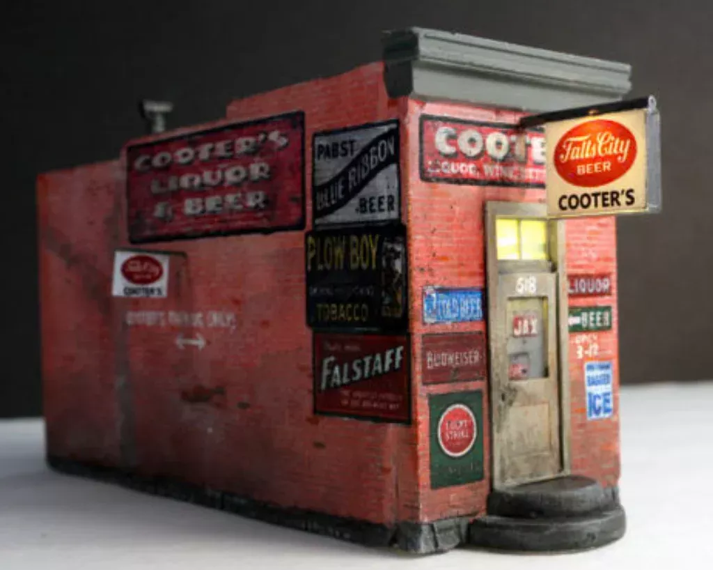 Downtown Deco 57 O Scale Cooter's Liquors Cast Hydrocal Building Kit