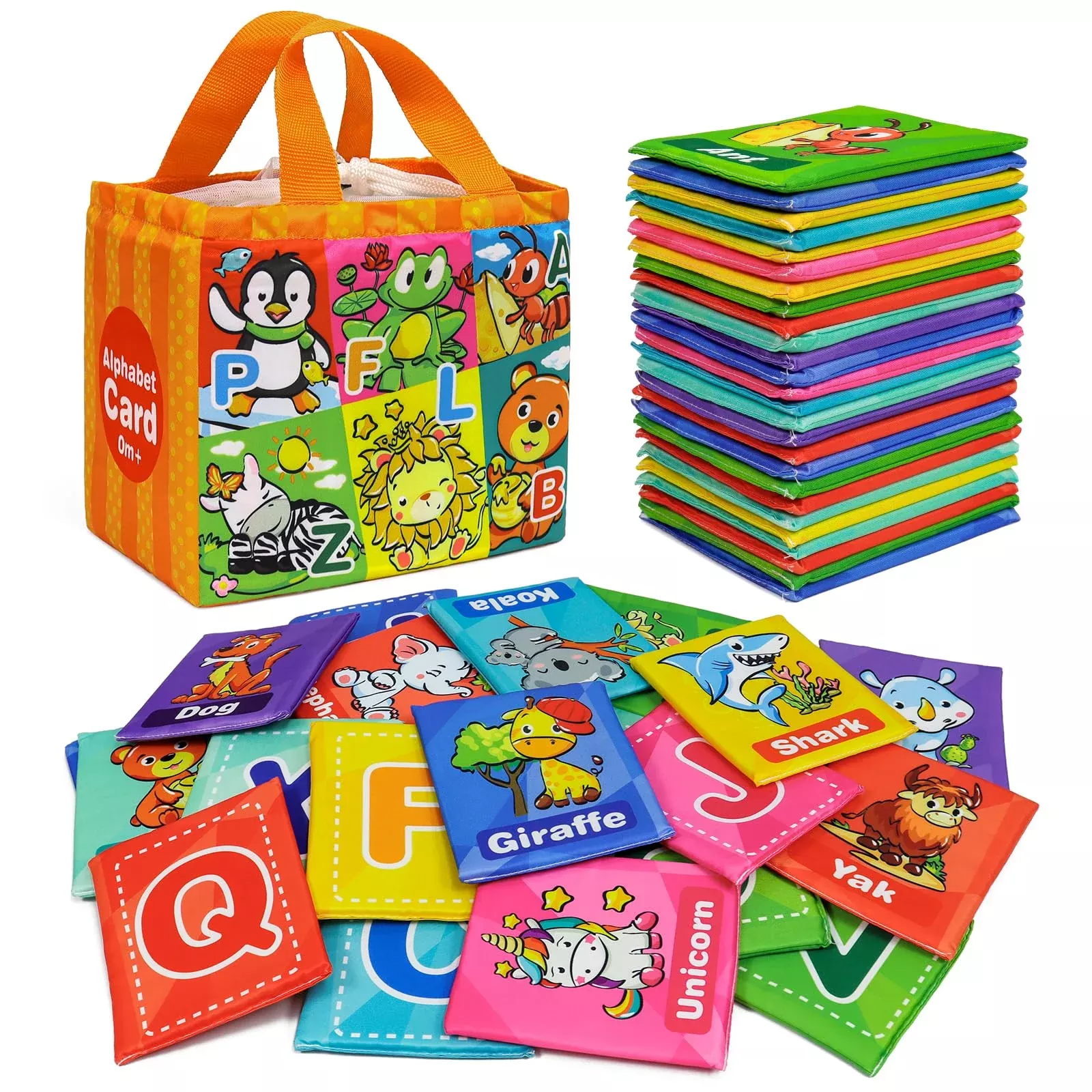 Dr.Rapeti Soft Alphabet Cards for Kids, 26pcs, 4.3x