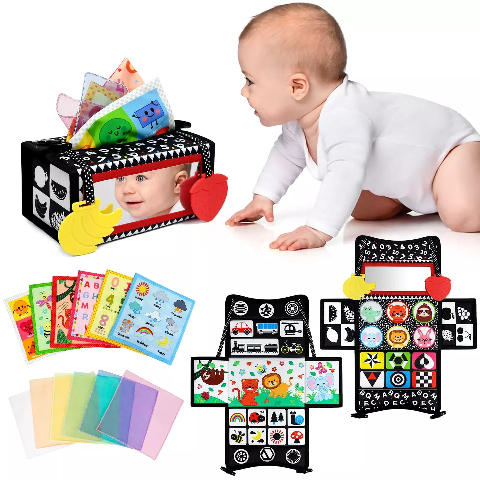 Dr.Rapeti Tummy Time Floor Mirror Toy - 3 in 1, Medium,