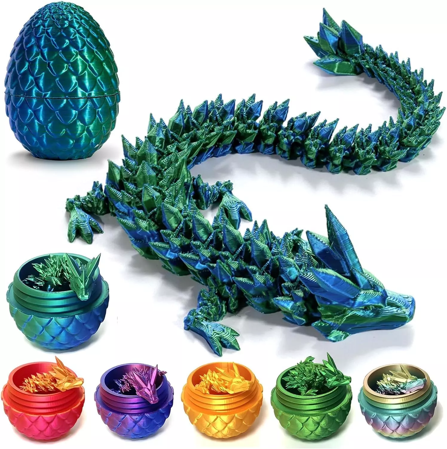 Dragon Egg 12In Dragon Toy 3D Printed Dragon Fidget Toys, 3D Printed D