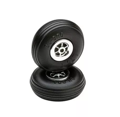 Du-Bro 175TC 1-3/4” Treaded Chrome Wheel for Scale Aircraft (2 Pack)