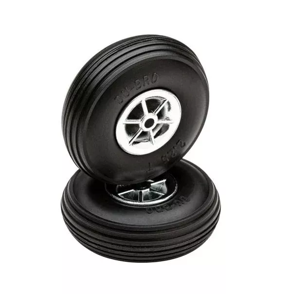 Du-Bro 225TC 2-1/4” Treaded Chrome Wheel for Scale Aircraft (2 Pack)