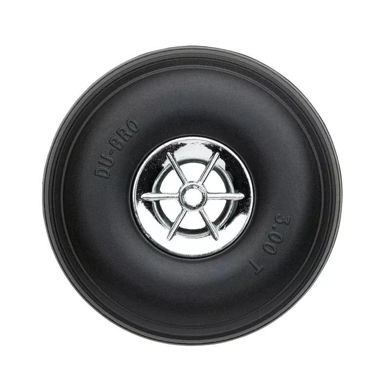 Du-Bro 300TC 3.0” Treaded Chrome Wheels for Scale Aircraft (2 Pack)