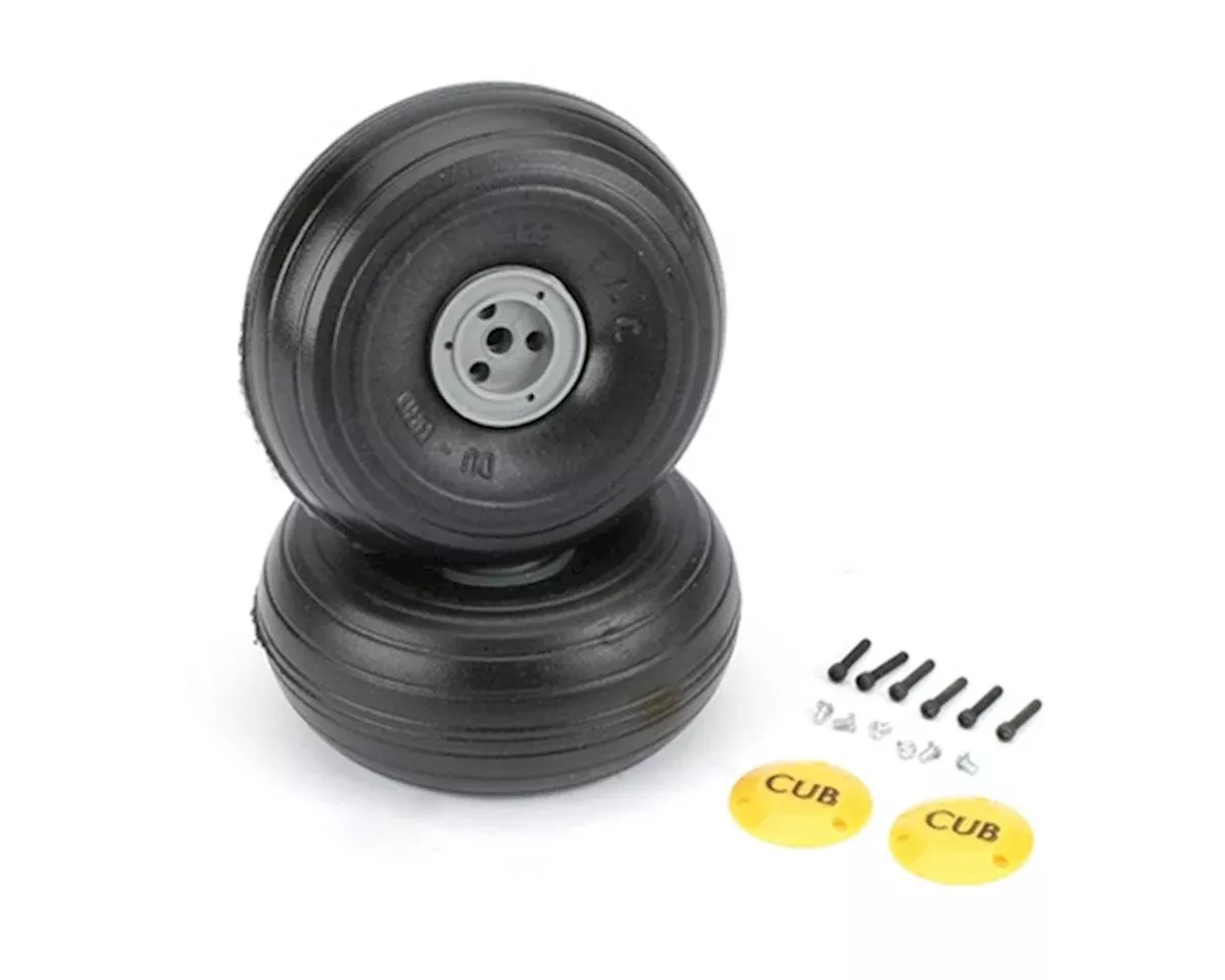 Du-Bro 338TLC 1/5 Scale Treaded Lightweight J-3 Cub Wheels (3-3/8")