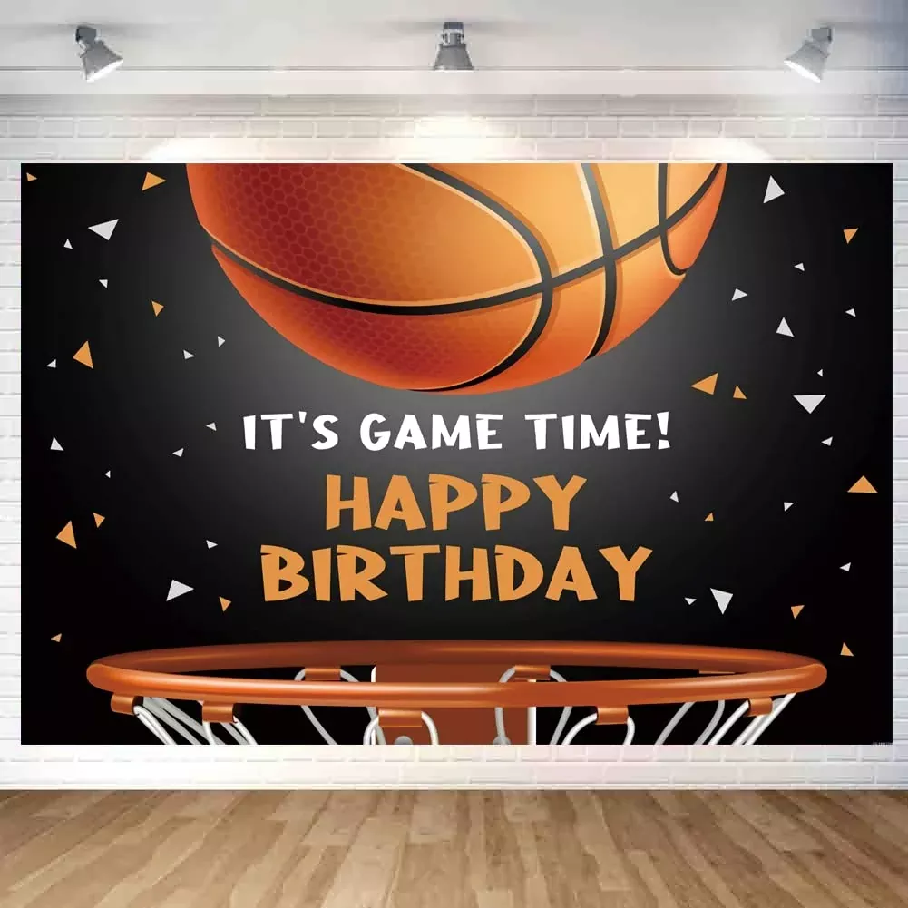 DuftGu Basketball Birthday Backdrop 70.8"x47.2" Polyester Decor