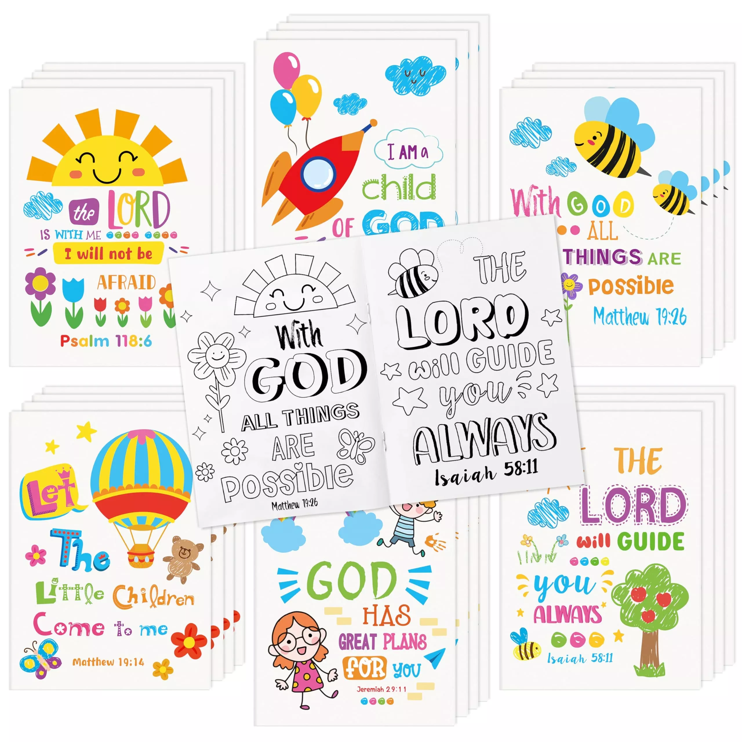 Dvbonike Coloring Book, Inspirational Religious Theme, 4.8x6.8 inch