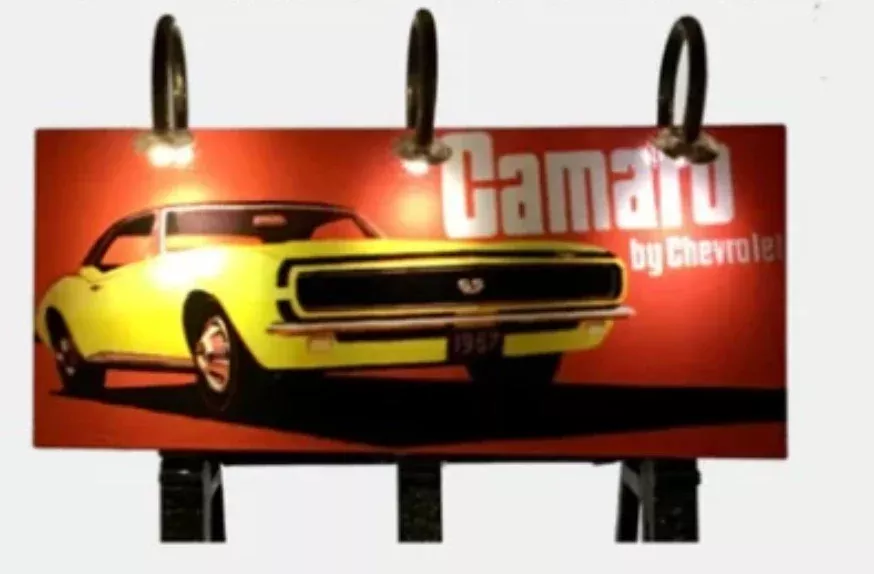 Dwarvin DVBB102-FP HO Scale Fiber-Lit Unassembled Camaro Billboard