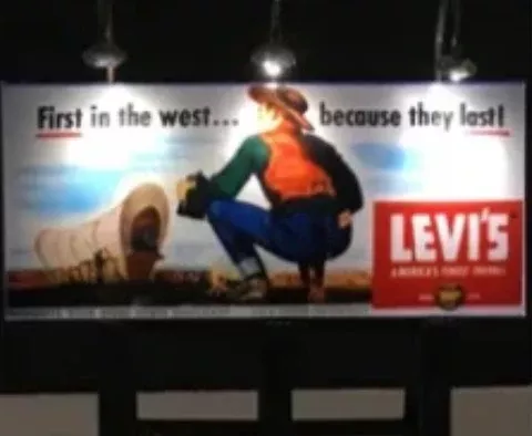 Dwarvin DVBB103-FP HO Scale Unassembled Fiber-Lit Levis Billboard