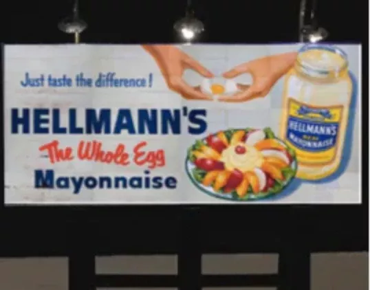 Dwarvin DVBB104-FA HO Scale Assembled Fiber-Lit Hellmann's Billboard