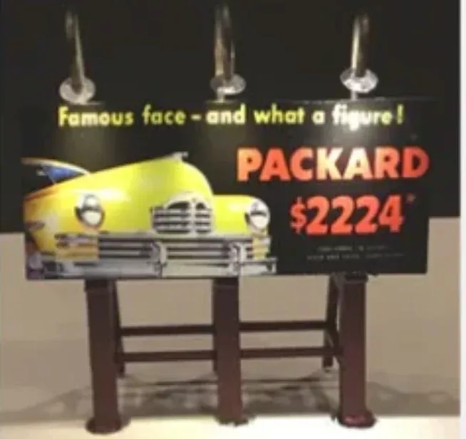 Dwarvin DVBB108-FP HO Scale Unassembled Fiber-Lit Packard Billboard