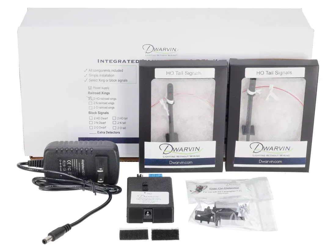 Dwarvin DVITBS101 HO Scale Tall Block Signal Kit Lamplighter DFL with Power Supply