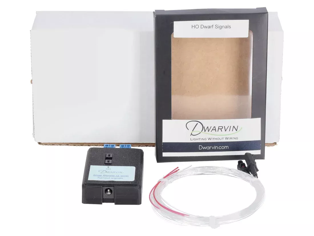 Dwarvin DVTSB2-1NP HO Scale Turnout Snap Bipolar 2 Wire - 3 Dwarf Signals Kit without Power Supply