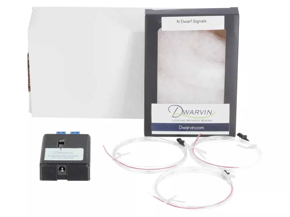 Dwarvin DVTSB2-2NP N Scale Turnout Snap Bipolar 2 Wire - 3 Dwarf Signals Kit