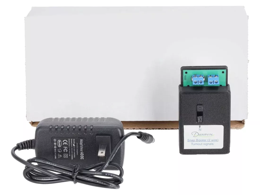 Dwarvin DVTSB2CU-2 N Scale Turnout Snap Bipolar Controller with Power Supply