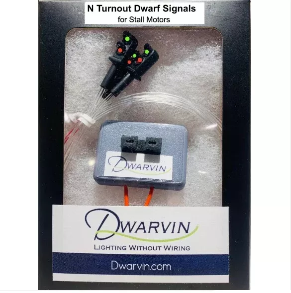 Dwarvin DVTSSS201N N Scale Turnout Signal Stall Motor Controller plus 3 Dwarf Signals