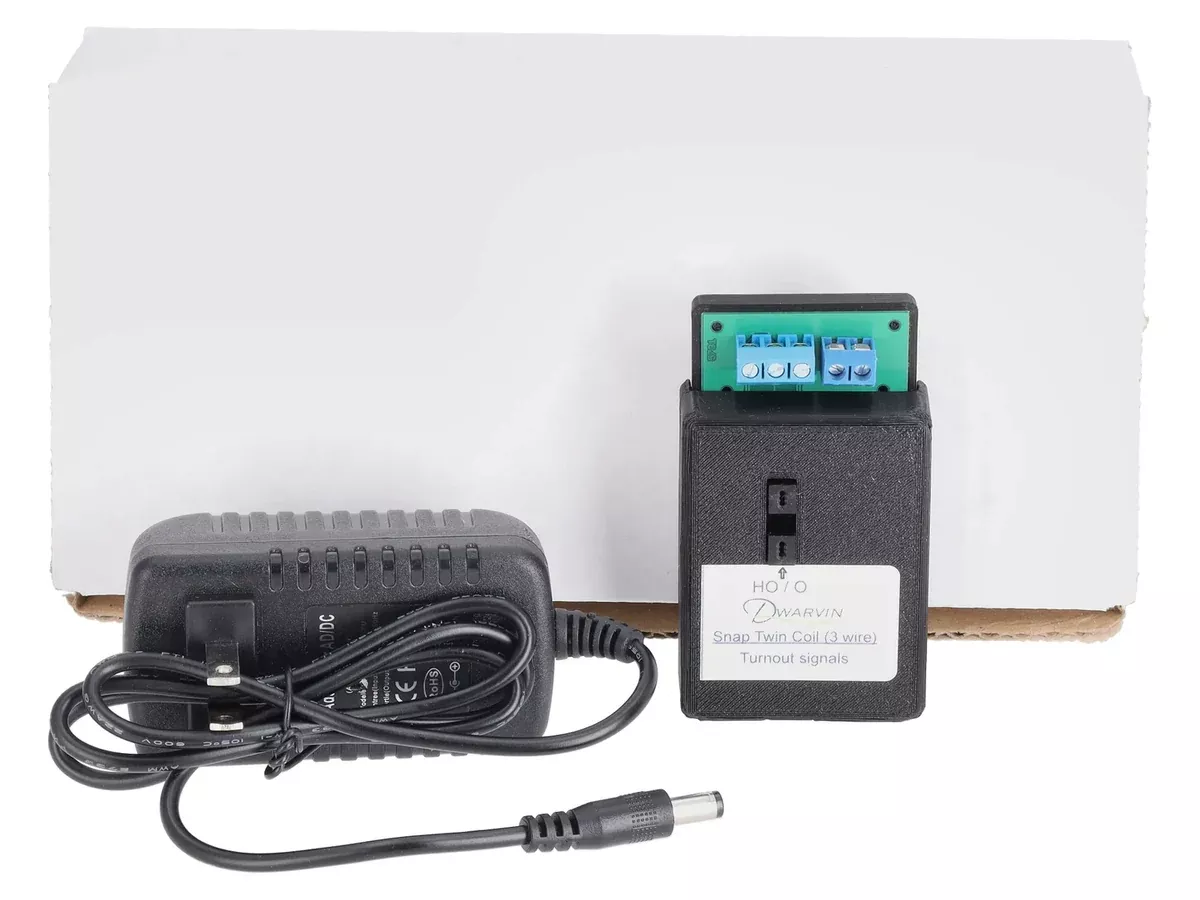 Dwarvin DVTSTC3CU-1 HO Scale Turnout Snap Twin Coil 3 Wire Controller with Power Supply