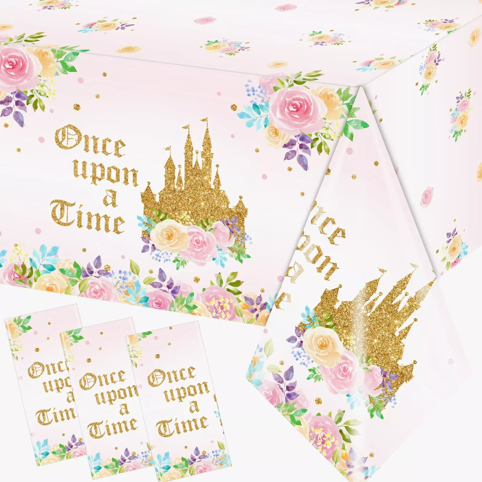 Dydamud Princess Birthday Table Covers, 3pcs, 70.8x42
