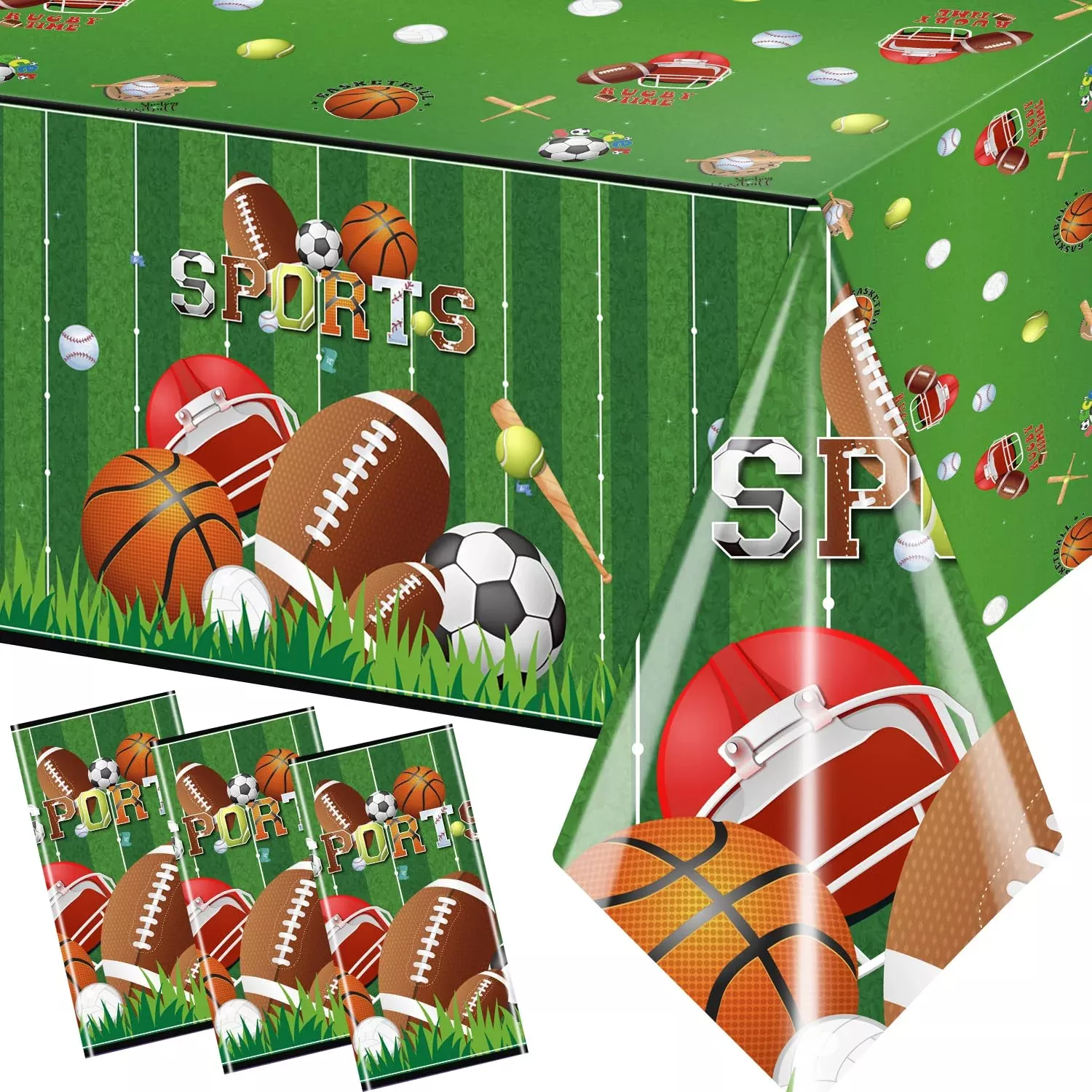 Dydamud Sports Tablecloths for Birthday Parties, 3pcs, 70.