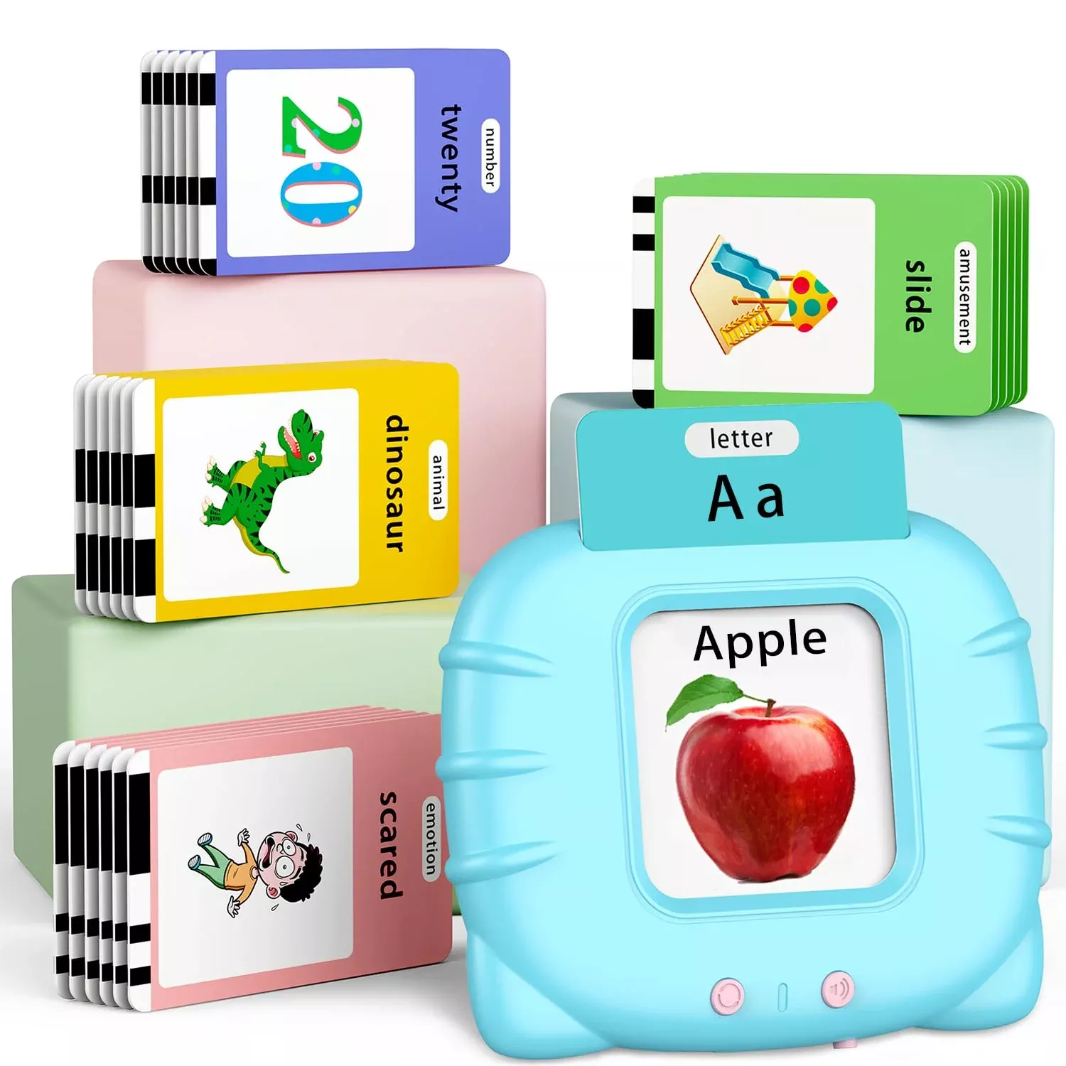 Eaever Card Reader for Kids - Light Blue - Rechargeable & Portable