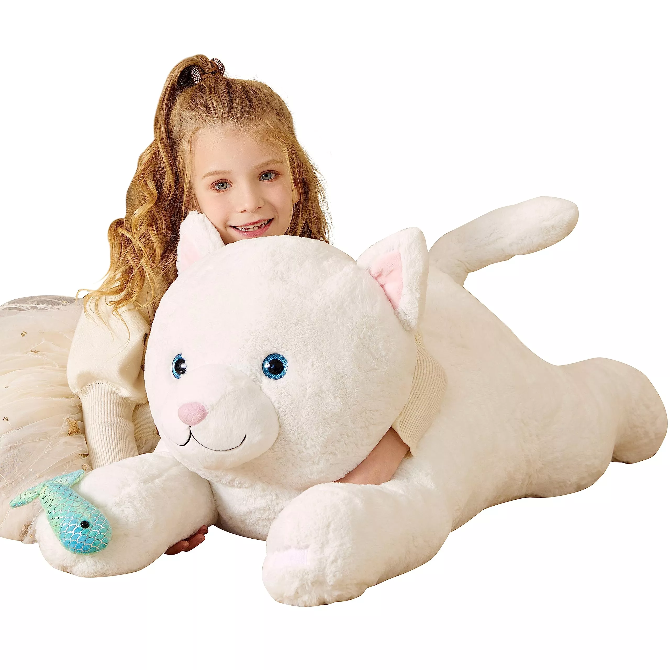 EARTHSOUND Persian Cat Plush Toy - 30 Inches, Cuddly & Safe
