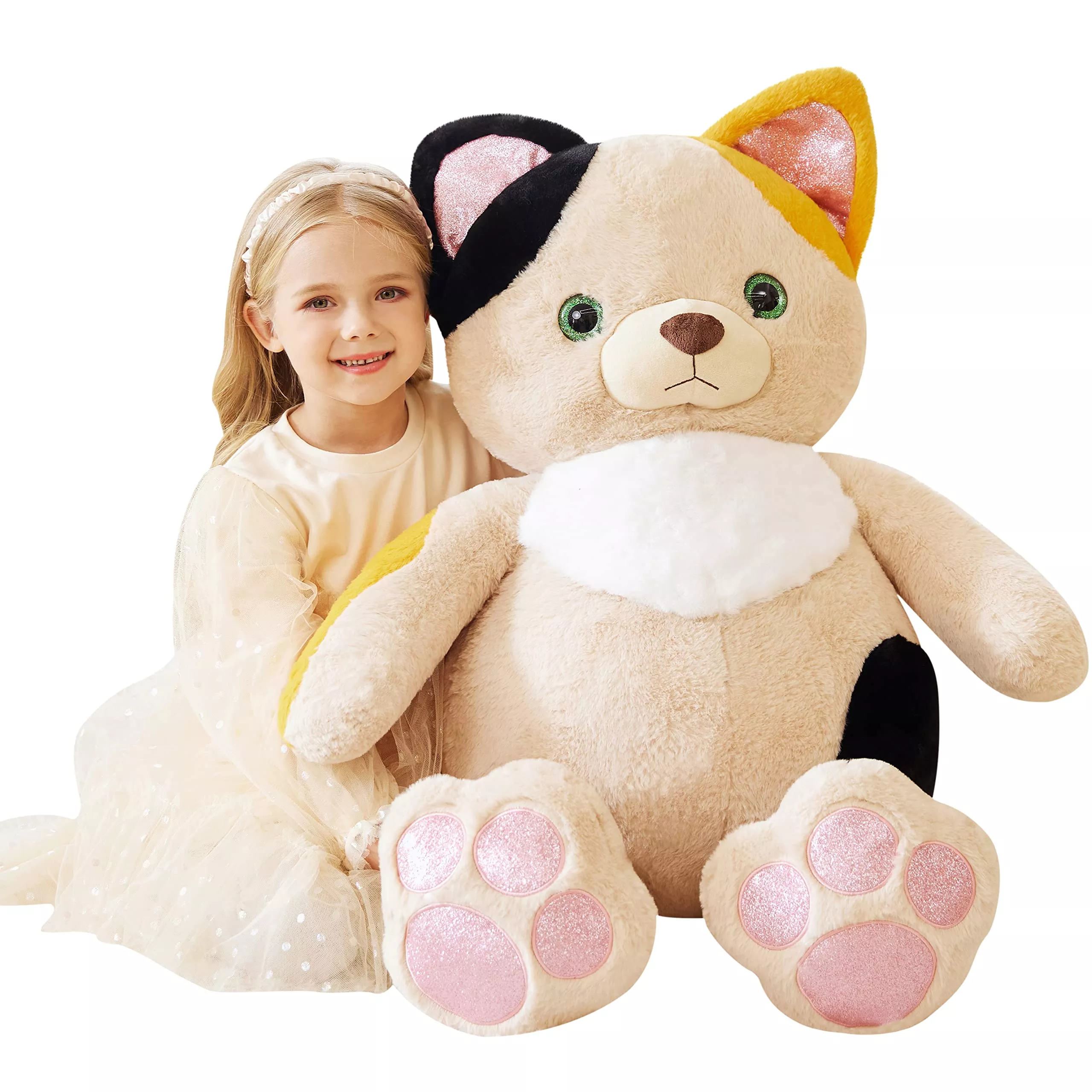EARTHSOUND Plush Cat Toy 30 inches Soft Cuddly Hugging Companion