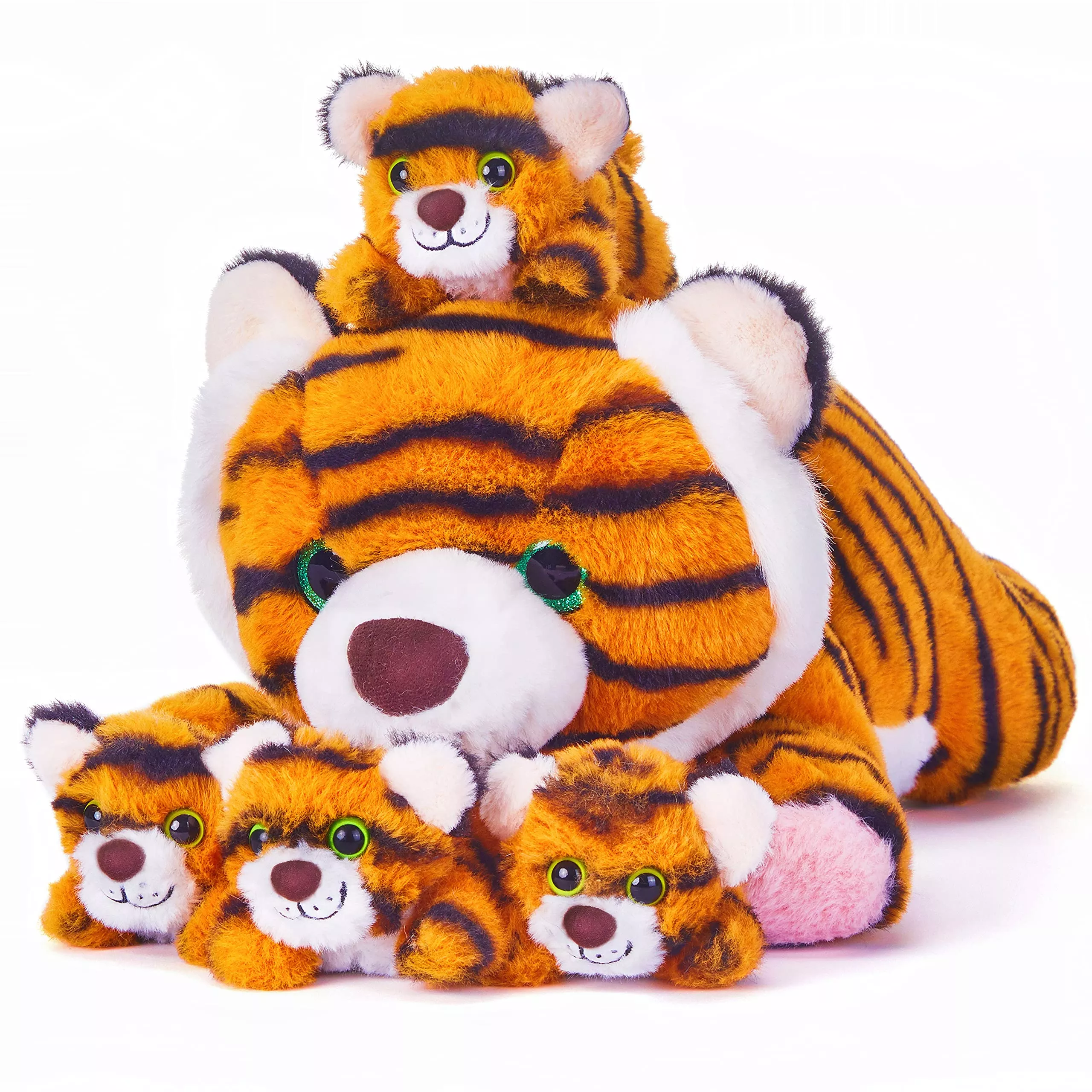 EARTHSOUND Tiger Stuffed Animals Set, 17 Inches, Brown, 5 Pieces