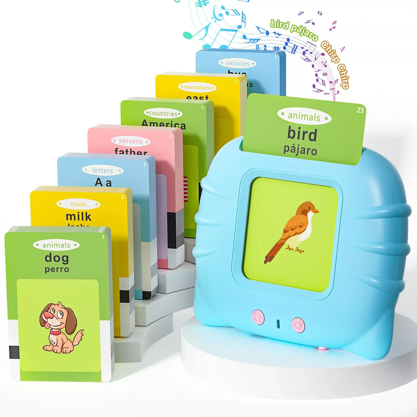 Ednzion Bilingual Talking Flash Cards With 385 Sight Words (English/Sp