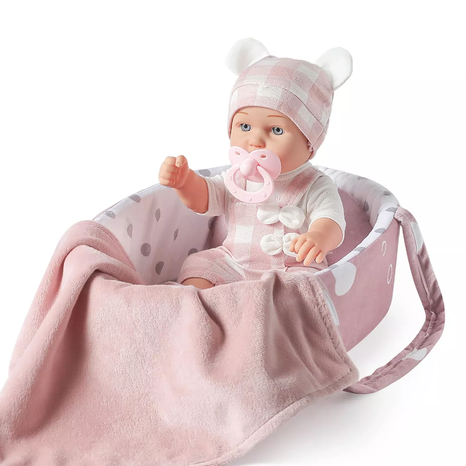 eDollable 12" Baby Doll Playset with Carrier, Pink, Ages 3