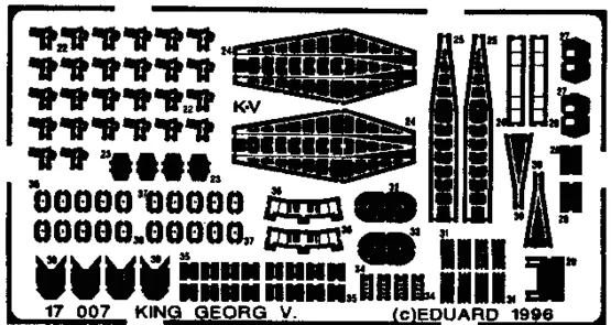 Eduard 17007 1/700 Etched Detail Parts for Tamiya King George V