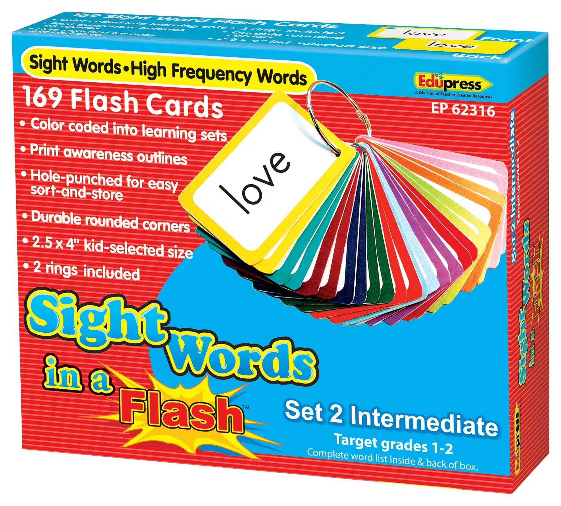 Edupress Sight-Word Mastery Cards for Grades 1-5, 162 Cards
