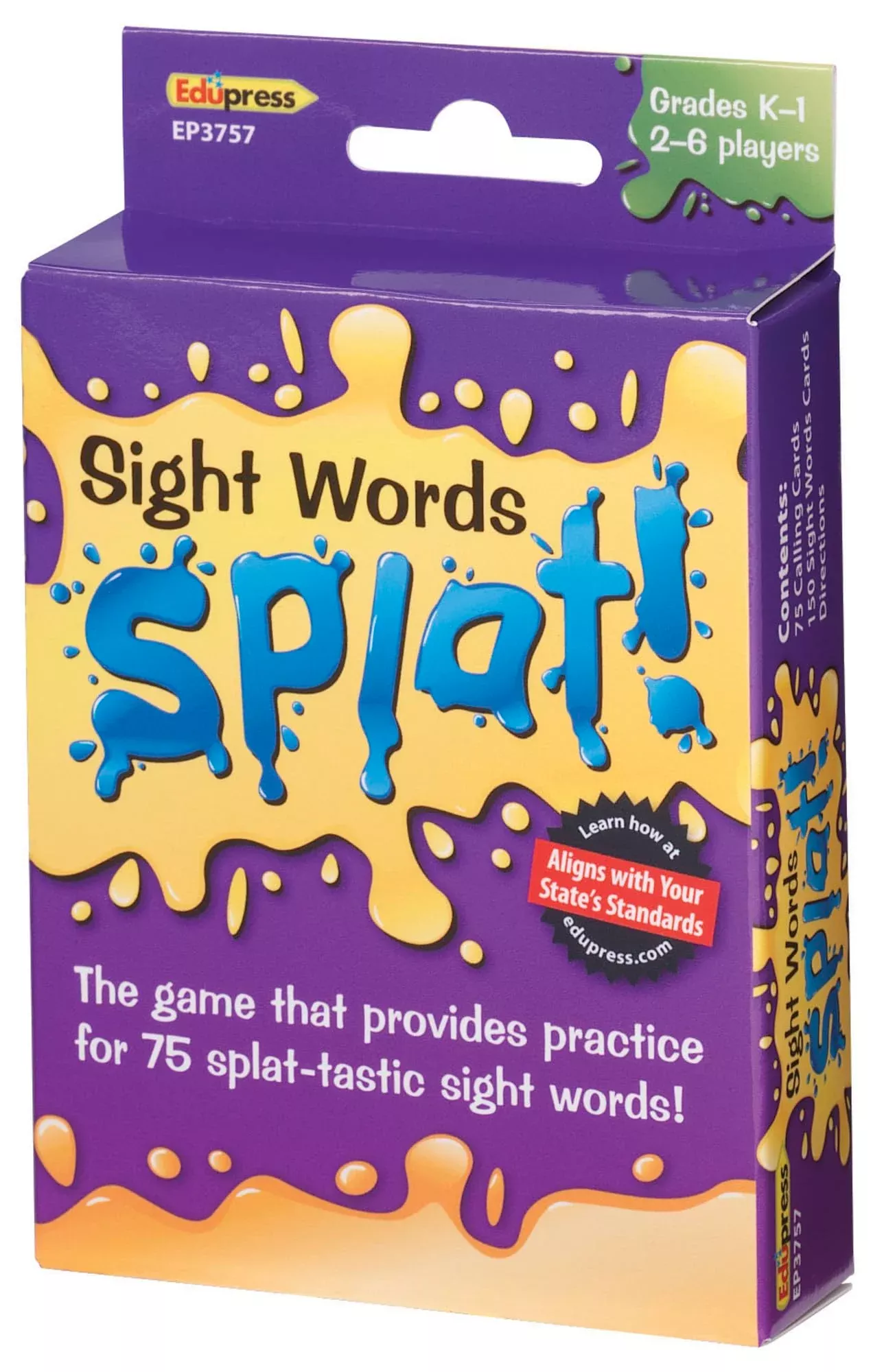 Edupress Splat! Sight Words Game for Grades K-1, 225 Cards,
