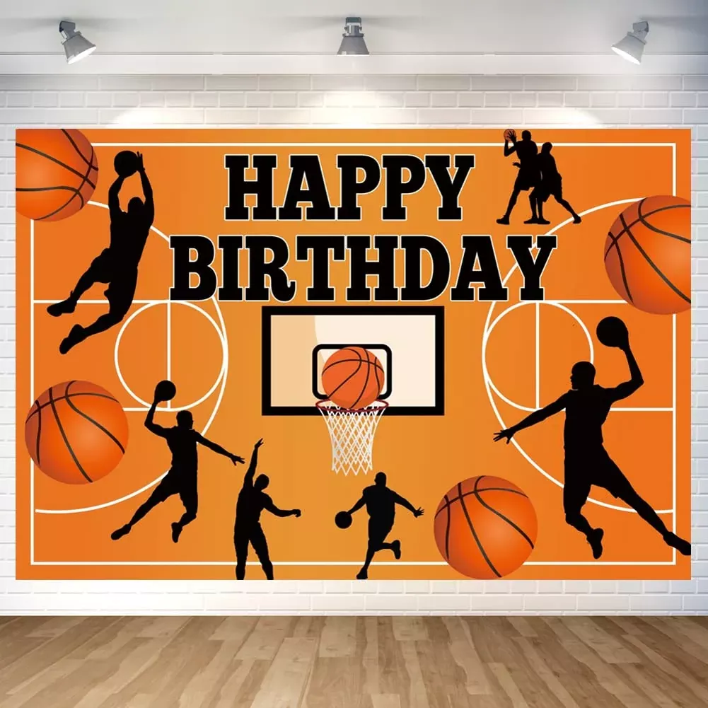Eeatour Basketball Themed Birthday Banner 70.8"x47.2" Polyester A
