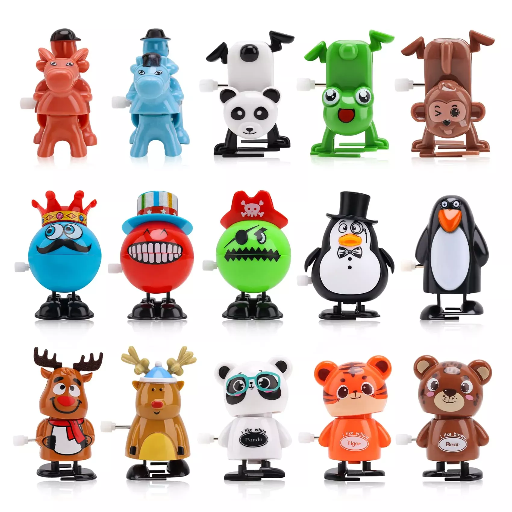 Eeocwf 15Pcs Wind Up Toys For Kids, Assorted Animals Walking Jumping C