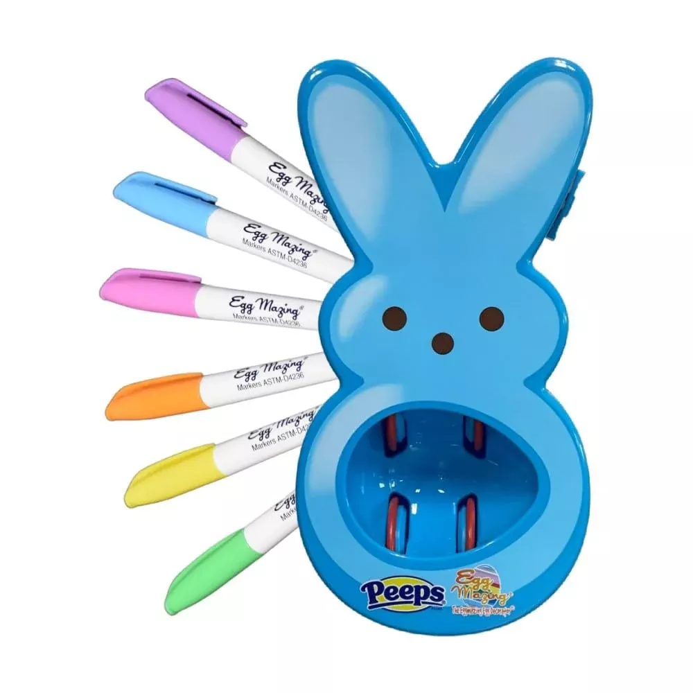 The Eggmazing Egg Decorator - Blue Life-Size Spinner with 8 Markers