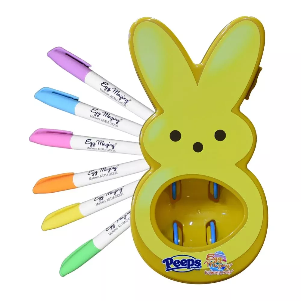 The Eggmazing Egg Decorator Spinner Kit, Yellow Bunny, 8 Markers