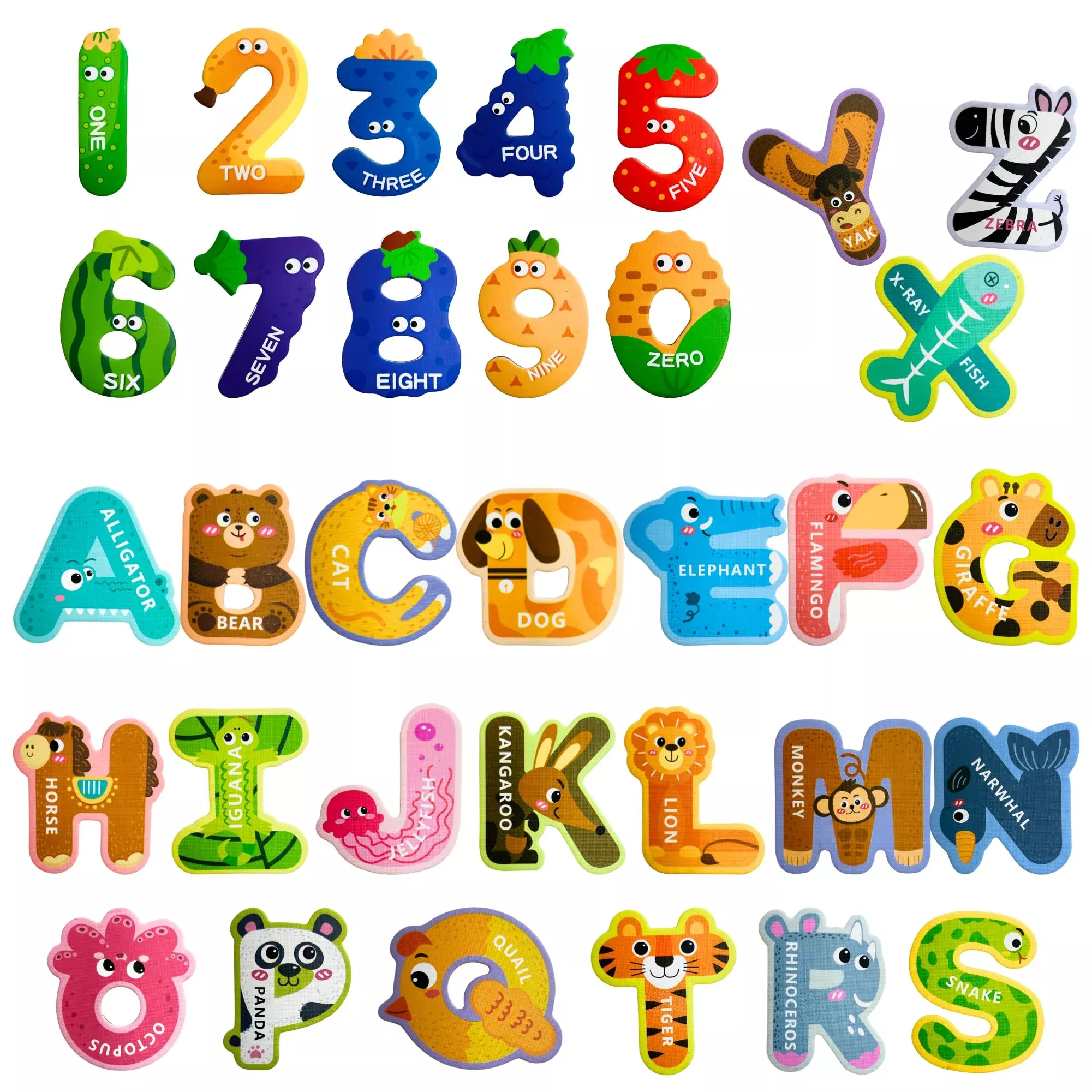 EHR Magnetic Alphabet Letters and Numbers Toy, Multi Color, Medium