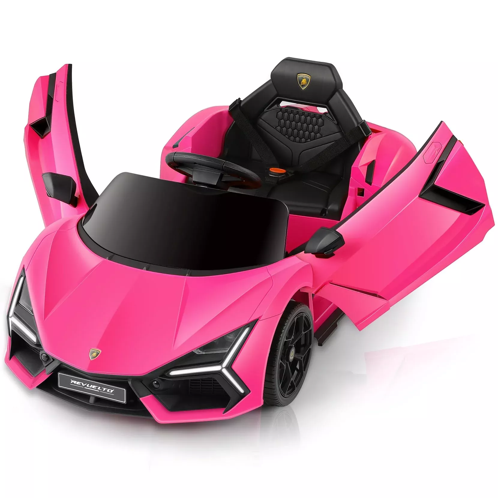 ELEMARA Lamborghini Ride On Car for Kids, 12V, Pink, Large