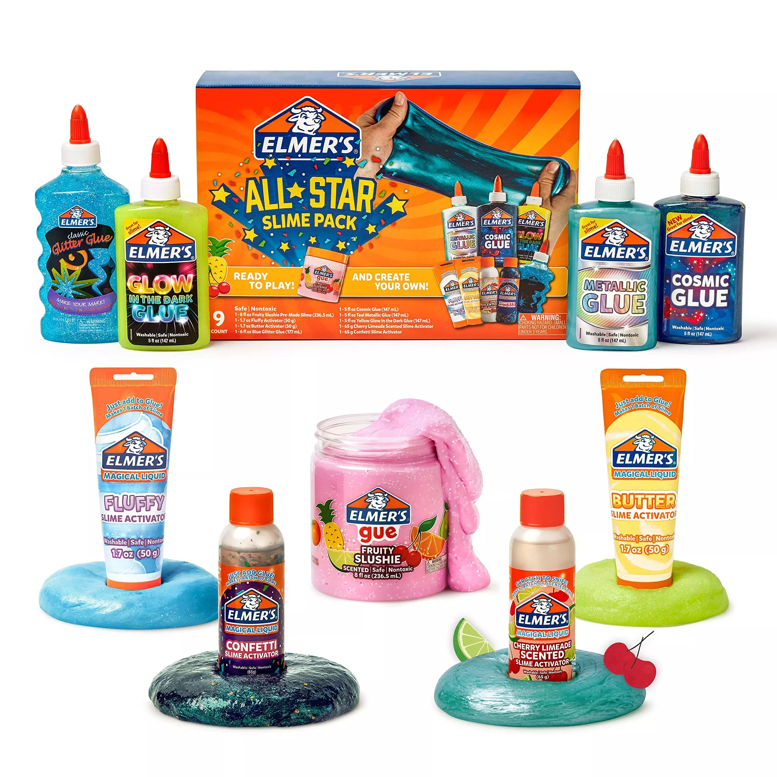Elmer's All-Star Slime Kit - Multicolor - Small - 9 Slime Components