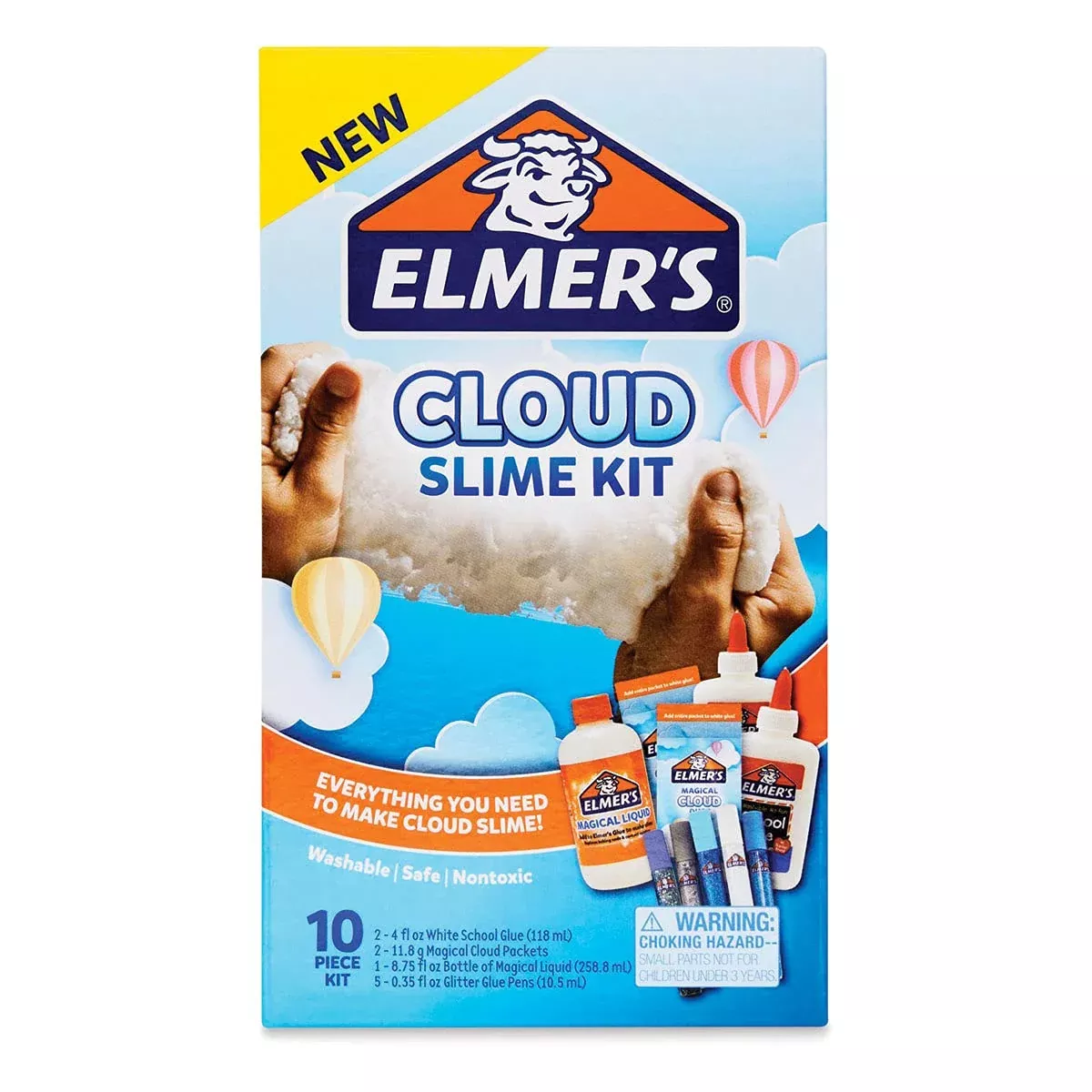Elmer's Cloud Slime Kit - Large Glitter Slime Supplies with White Scho
